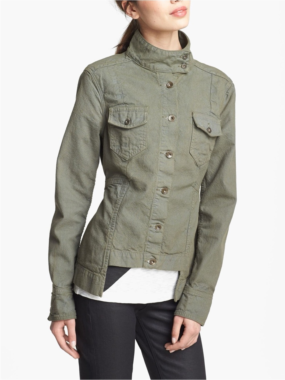 Rag & Bone Chamberlain Jacket Size XS Army Olive Green Cotton Military Utility - Picture 7 of 15